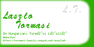 laszlo tormasi business card